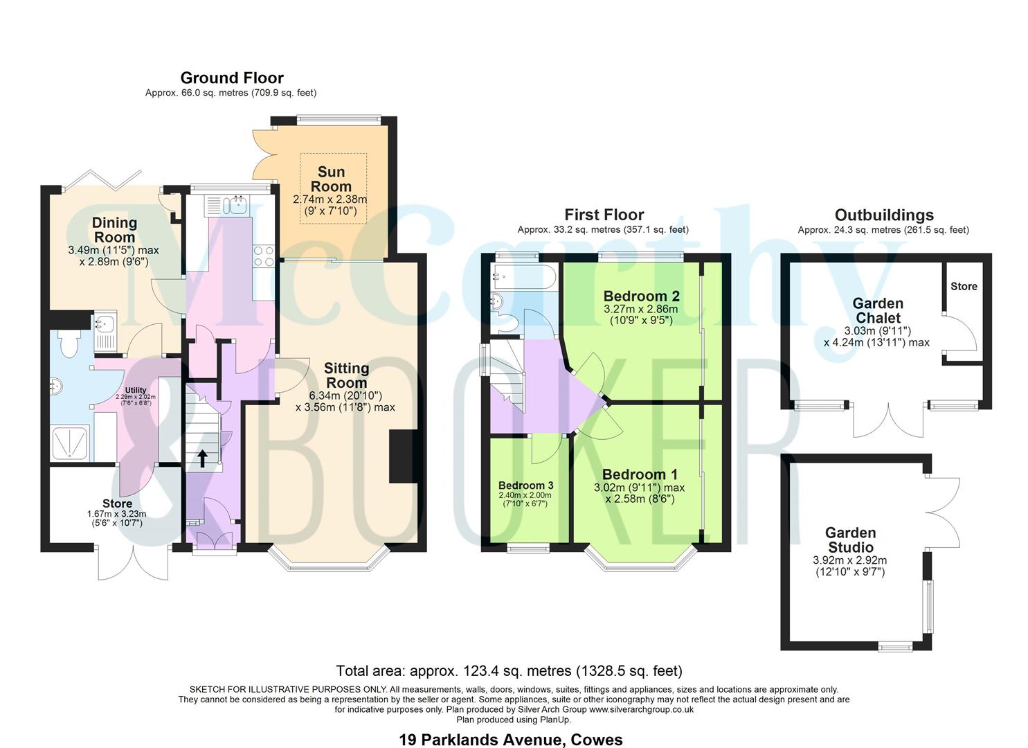 BEAUTIFUL HOME WITH TWO GARDEN CABINS - Parklands Avenue, Cowes floorplan